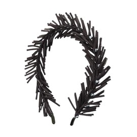 Motique Accessories Pleather Fringes Headband for Women & Girls-Brown