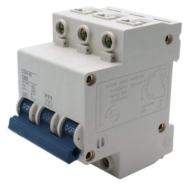 Xiaoyztan 63 Amp Three-Pole Circuit Breaker Switch, Din Rail Mounted Home Use Circuit Breaker for Household Appliance Circuit Security Protection (DZ47-63 C63)