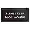 Please Keep Door Closed Sign | Weatherproof Self Adhesive Black
