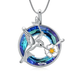 Hummingbird Crystal Urn Necklace for Women Ashes Stainless Steel Bird Pendant Cremation Ashes Necklace for Human Pets