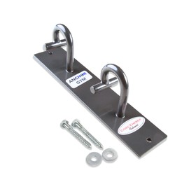 Anchor Gym H2 Resistance Band Anchor - Single Unit with Two Hooks Exercise Band Wall Mount for Bodyweight Straps, Strength Training, Home Gym (Wood Screws Included)