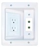 RiteAV 2 RCA-Green Recessed Wall Plate Cable Concealer Management Kit