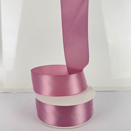 Listón satinado 3.8cm de ancho 45 metros de largo poliester, listón para moños, liston para flores eternas (Palo de Rosa)