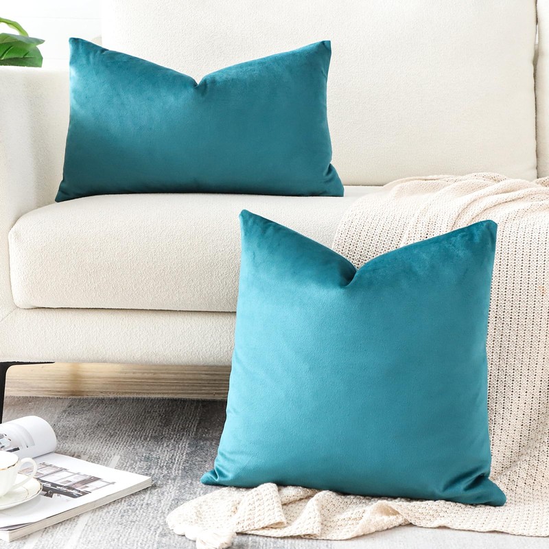 Artscope Luxury Velvet Cushion Covers Decorative Lumbar Pillowcases Soft Solid