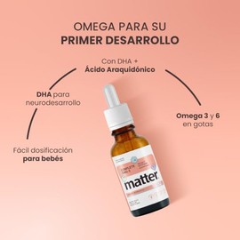 Matter Complete OMG-3 Baby, Omega 3 Niños - Bebé en Gotas con DHA y EPA de Microalgas life's®, ALA de Chía y Vitamina E Natural, Apoyo al Neurodesarro