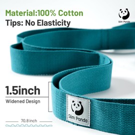 Slim Panda Yoga Strap, Yoga Band for Stretching with 10 Loops for Stretching and Stretching, Yoga Stretch Strap, Ideal for Fitness, Pilates, Physiotherapy