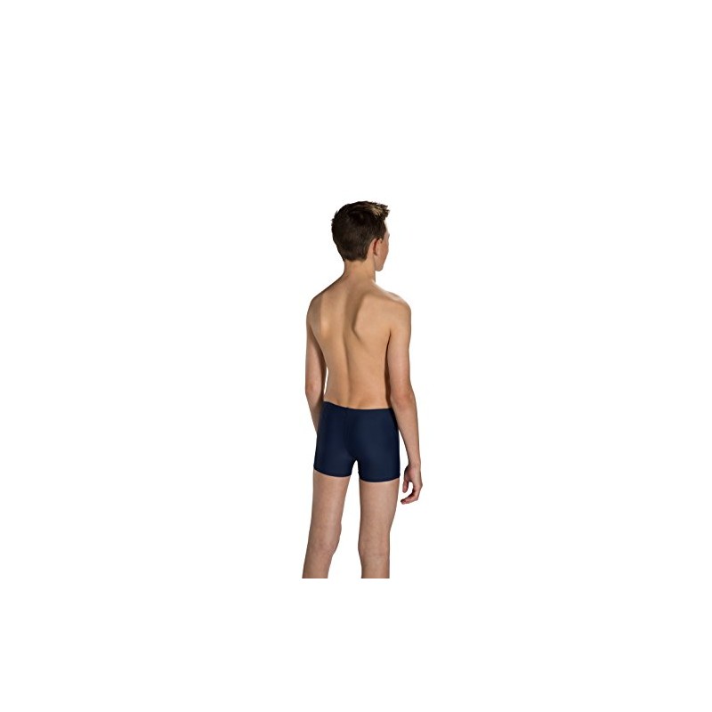 Speedo Boys' Sports Logo Panel Aquashort, Navy/Lemon Sorbet, 30