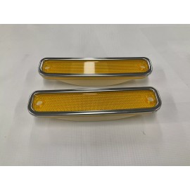 Chevyparts 1973-1980 Chevy Truck Stepside or Dually Amber/ Red Side Marker  Lenses W/ Trim