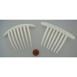 WHITE FRENCH TWIST - 4.25"x 3" HAIR COMBS - Lots of 12