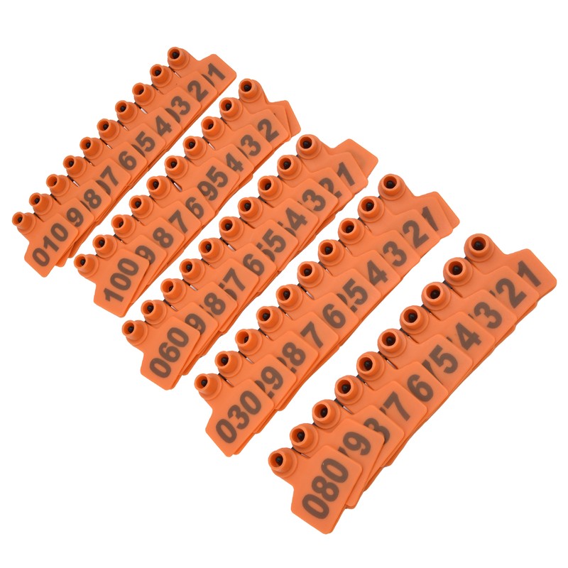 100Pcs TPU Pig Cow Ear Tag with Number 001‑100 Ear