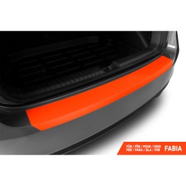 Luxshield Car Bumper Protector Set for Skoda Fabia Hatchback 4 (IV) I 2021-2024 - Rear Bumper guards for cars, anti scratch, Paint Protector For Sill Lip - Carbon Black