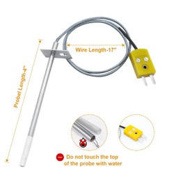 Temperature Probe Kit Compatible with Masterbuilt Gravity Series 560/800/1050 Digital Charcoal Grill + Smokers Replacement Parts, 1-Piece