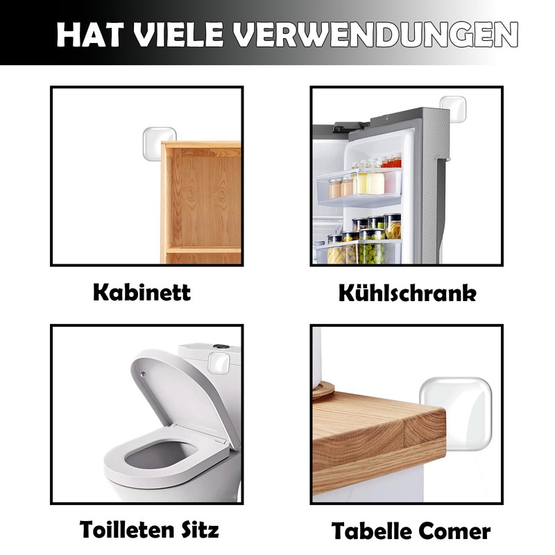 Clear Door Stops Pack of 6 with Scraper (Square)