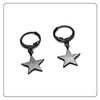 Fusamk Punk Stainless Steel Huggie Hinged Earrings Star Dangle Drop