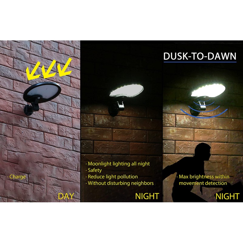 eLEDing Solar Lights Outdoor Super Bright 56 LED Solar Powered