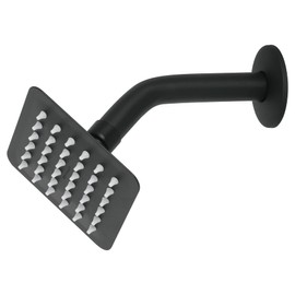 Foset Tubig R-413M, Regadera cuadrada 4", acero inoxidable, con brazo, negro