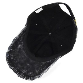 XYIYI Vintage Baseball Cap Adjustable Distressed Washed Baseball Cap for Men and Women, Jean Black