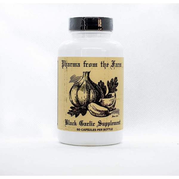 Pharma from the Farm Black Garlic Supplement - Allium Sativum Supplement - 60 Capsules