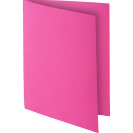 Exacompta - Ref 217120E - Rocks Square Cut Folder - 240 x 320mm in Size, Suitable for Holding A4 Documents, 210gsm Coloured Card - Pink Colour (Pack of 10)