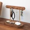 muso wood Walnut Key Stand for Entryway Table, Wooden Key