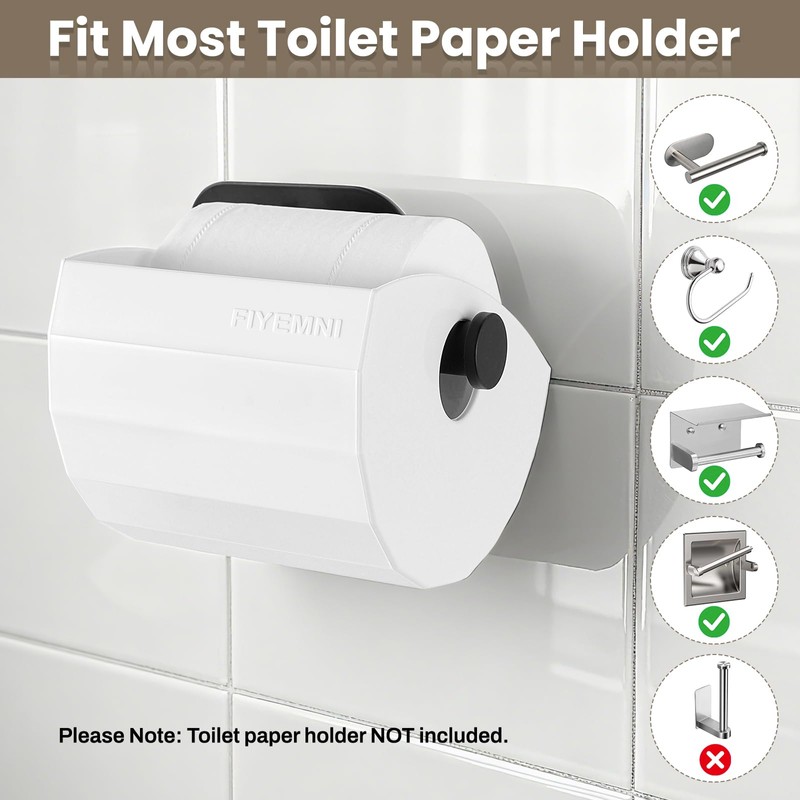 FIYEMNI Cat Proof Toilet Paper Protector Cover, White