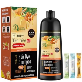 ZENITHGLO Black Hair Dye Shampoo 3 in 1 for Women & Men 100% Gray Hair Coverage - Herbal Ingredients Natural Plant Hair Color - Hair Dye in Minutes 17.6 Fl Oz