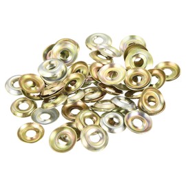QUARKZMAN 100pcs Cup Washer Countersunk Iron Yellow Countersunk Washers for M5 Screws (M5 ID x 14mm OD x 2mm Thick)