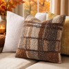 decorUhome Faux Fur Plaid Throw Pillow Covers 18X18 Set of