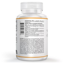 Psyllium Husk Capsules – Non-GMO Digestive & Colon Support Supplement for Gut Health, Regularity, Detox & Digestive Wellness – 60 Capsules