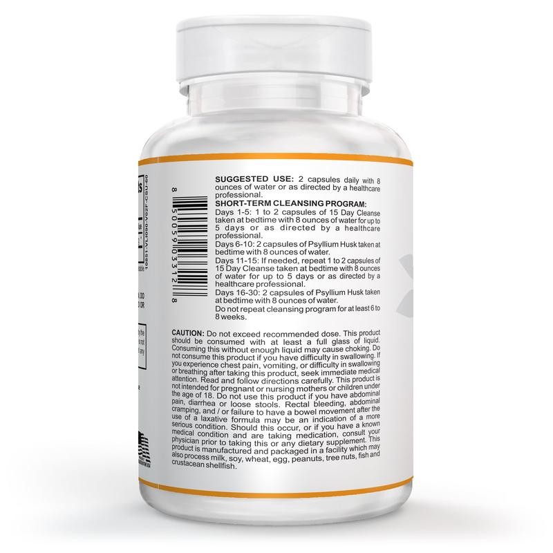 Psyllium Husk Capsules – Non-GMO Digestive & Colon Support Supplement