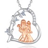 CELESTIA Necklace Mother Daughter and Son Heart Necklace 925 Silver