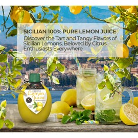 Tuscanini 100% Sicilian Lemon Juice, Not from Concentrate, 6.7oz Lemon Shaped Squeeze Bottle (3 Pack) No Water Added | Product of Italy | Certified Kosher (Including Passover)