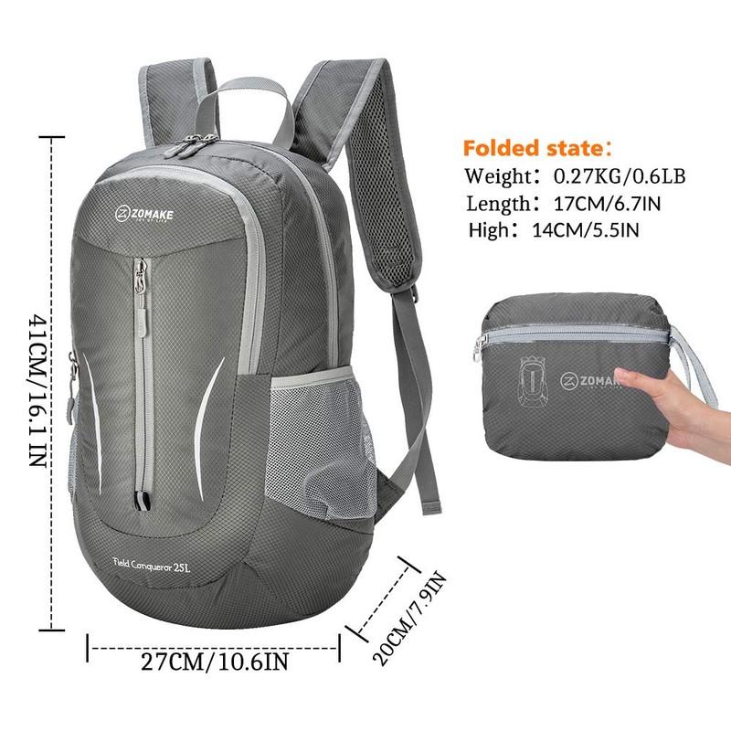 ZOMAKE Ultra Lightweight Foldable Backpack - Packable Foldable Rucksack 25L