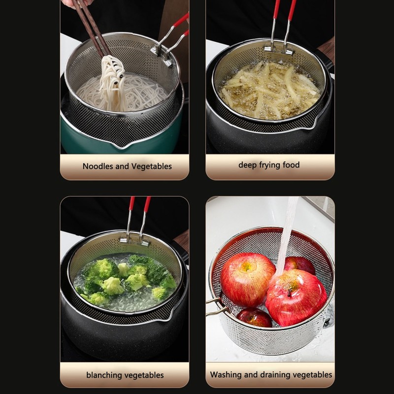 304 Stainless Steel French Fries Basket Multifunctional High Temperature Resistant