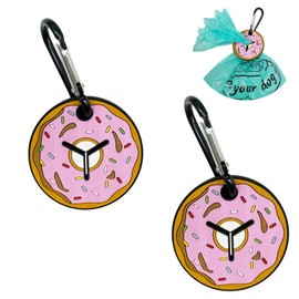 YUCHIYA Poop Bags Clips for Leashes Silicon Dog Poop Bag Holder Dispenser Hands-free Poop Bag Holders for Leashes Dog Walking Accessories Dog Leash Attachment for Hanging Used Dog Waste Bags(Doughnut)