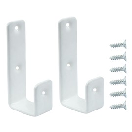 Unlorspy 2Pcs Bunk Bed Ladder Hook, Inside 26mm/ 1" Bunk Bed Replacement Hardware,PVC Coated Iron Utility Hook with Mounting Screws for Garage Storage,Bed Ladder and More (White)
