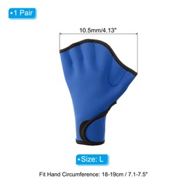 PATIKIL Swim Gloves, Webbed Swimming Gloves Aquatic Fitness Water Resistance Swim Hand Paddles for Women and Men Water Aerobics, L, Dark Blue