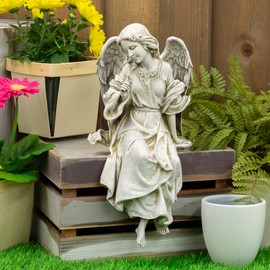 Joseph's Studio by Roman, 12.75" H Sitting Angel Garden Statue, Outdoor Decor