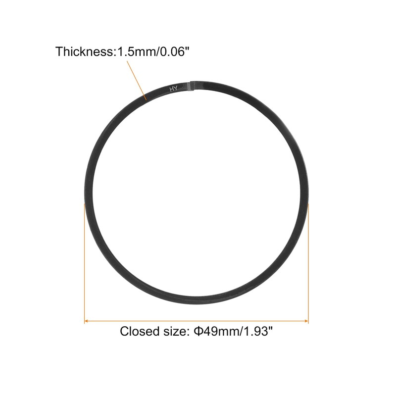 uxcell Piston Ring Set, 2Pcs 49mm x 1.5mm Standard Size