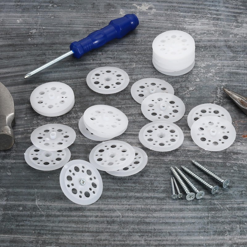 PATIKIL 46mm Plastic Washers, 200 Sets Plastic Insulation Washers Foam