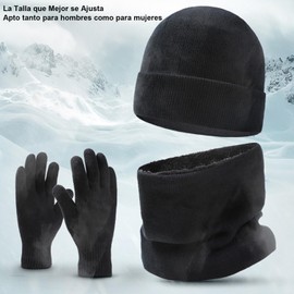 HAKUKU Gorra para Frio para Hombre Mujer,Gorros Invierno de Lana de Fino Tejido,Beanie Térmicos Transpirable y Ligero (3P Negro)