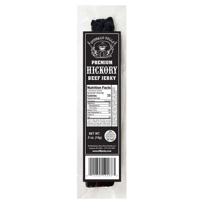 Buffalo Bills Premium Hickory Beef Jerky 20-ct Wrapped Strips (20