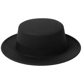 Fedora Hats for Men Women Pork Pie Hats Flat Top Hats Boater Hat Wide Brim Hats for Men Women Black