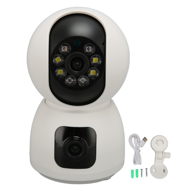 Security Camera 2K 4MP Dual Lens 2.4G Mobile App 360°