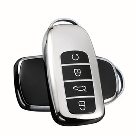 ATFIGII Key Fob Cover Compatible with Chery Omoda 5 Tiggo 7 Tiggo 8 Tiggo 8 Pro for Jaecoo 7 Key Protector Cover Case TPU Key Holder 4 Buttons D Silver