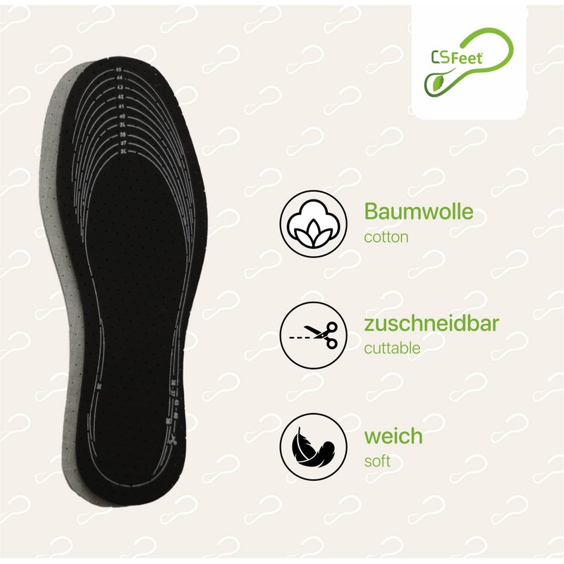 Made in Germany 4 Pairs All Season Carbon Cut Insoles