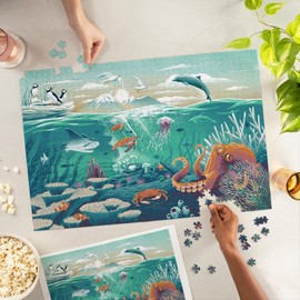 Lantern Press Made in USA Puzzle for Adults - 1000 Pieces, Reference Poster, Premium Box, Wildlife Utopia, Seascape