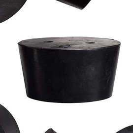 WidgetCo #10 Rubber Stoppers, Rubber Plugs, Tapered, Industrial Grade with 2 Holes (Qty 1)
