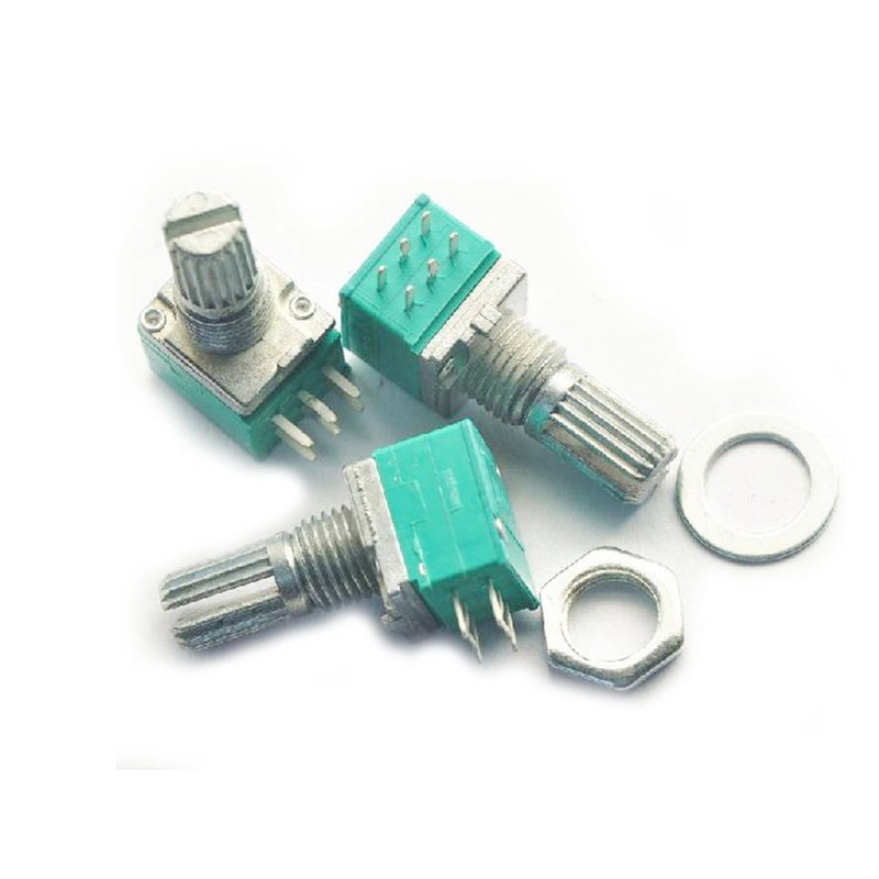 HiLetgo 10pcs Double-Joint 6 Pin 09 B50K Potentiometer for Audio