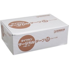 Daiwakan Surgical Tape, Non-woven Fabric, Skin Color, 0.9 inches (25 mm) x 9M (12 Kaniri)